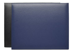 black and dark blue leatherette diploma covers