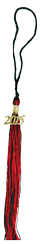Black and Red Tassels with Dated Charm