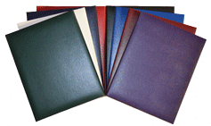 purple, blue, green, red, Burgundy, black and white certificate covers