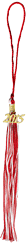 Red and White Tassels with Dated Charm
