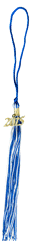 Royal Blue and White Tassels with Dated Charm